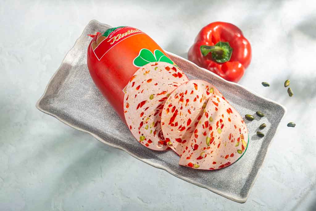 Paprikawurst aufgeschnitten - Metzgerei Feinkost Kleeblatt